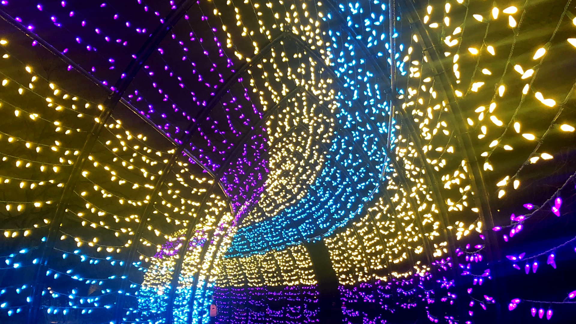 A tunnel of LED lights