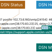 Definition of Delivery status notification (DSN) terminology: DSN codes, DSN status, DSN message, and DSN host-specific code